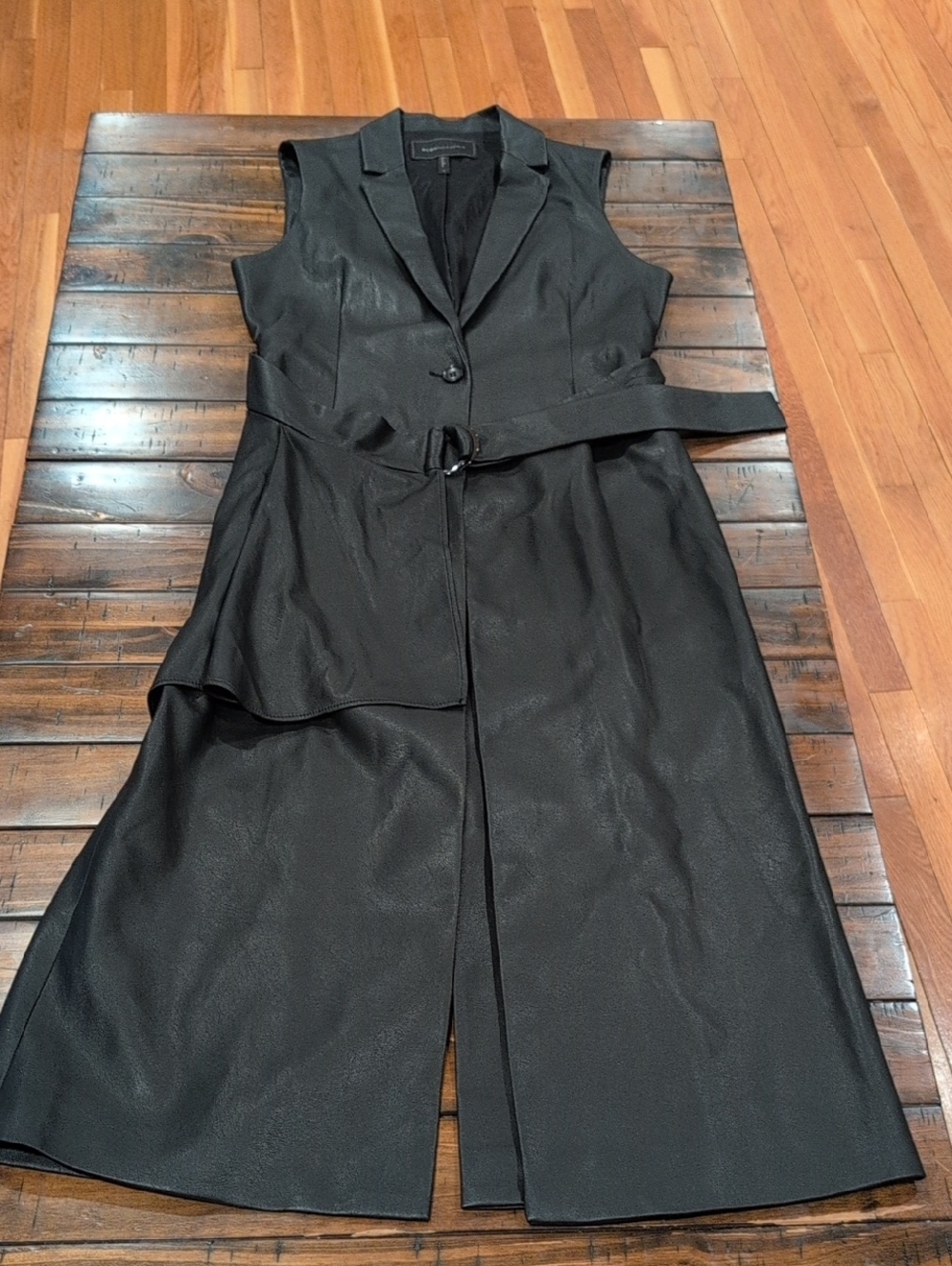 BCBG MaxAzria Draped Faux Leather Vest - Picture 4 of 10